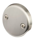 Lift And Turn Bathtub Drain Stopper Kit With Two Hole Overflow Faceplate Brass Tub Conversion Kit Easy Install Universal Fine And Coarse Thread Brushed Nickel Finish