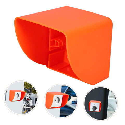 Badass Heavy Duty Ev Charger Cover And Weatherproof Outlet Protector For 86 Type Electrical Jack Plates with orange design.