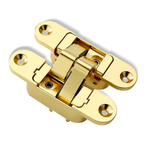Two Pack Invisible Door Hinges For Wooden Doors, Concealed 180 Degree Swing Hinges For Inside And Outside Opening, Hidden Hardware Solution