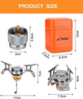 Portable 3700W Camping Stove With Piezo Ignition, Backcountry Backpacking Burner dimensions with adapter and carry case