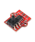 Front view of red air pressure sensor module board with 3-pin header and OUT VCC GND labels for Arduino use