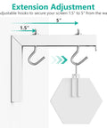 Rock Solid Universal Projector Screen Ceiling Mount With Heavy Duty Steel Brackets showing adjustable hooks for wall distance.