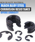 Must Have External E Clip Retaining Ring Washer Assortment Kit In Alloy Steel, Heat Treated For Tough, Reliable Build, 300 Piece Multi Size Set.