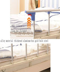 Foldable Bed Rail For Elderly And Disabled One Click Folding Safety Guard With Stainless Steel Grip No Drill Install Blue 95x40cm