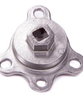 Crankshaft Turning Tool With Balancer Mounted Half Inch Drive Stainless Steel Natural Finish Chevy And Ford V8 Engine Maintenance Tool