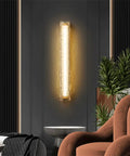 Dope Copper Wall Light With Glass Lampshade Nordic Style Three Dimmable Vanity Lights Modern Wall Sconce illuminating a living room