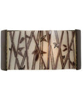 One Light Wall Sconce With Gunmetal Trim And Amethyst Glass Shade Sets Crescent Styling For Hassle Free Horizontal Hang Made In Usa Energy Star Certified Ceramic Frame Pushes Out Crisp Lighting For Baths That Run Clean And Look Fly with bamboo design