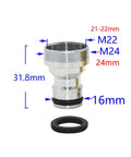 Garden Hose Adapter Kit With 20 Pieces Quick Connect Brass Nipples For One Half Inch, Three Quarter Inch, And One Inch Threads M22 M24 Garden Faucet Fittings For Irrigation, Home Garden, Yard Watering. brass M22/M24 hose adapter nipple with 21-22mm thread and 16mm seal