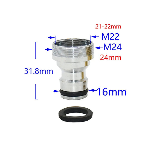 Garden Hose Adapter Kit With 20 Pieces Quick Connect Brass Nipples For One Half Inch, Three Quarter Inch, And One Inch Threads M22 M24 Garden Faucet Fittings For Irrigation, Home Garden, Yard Watering. brass M22/M24 hose adapter nipple with 21-22mm thread and 16mm seal