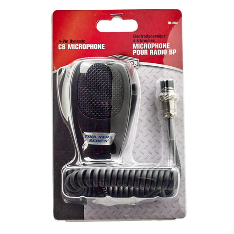 4 Pin Dynamic CB Microphone With 9 Foot Super Coil Cord For Cobra And Uniden Radios, Screw-On 4 Pin Connector, Black Packaging