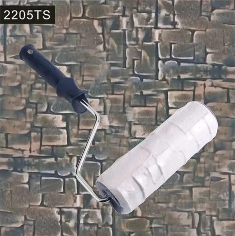 Premium Eight Inch Rubber Texture Roller Delivers Killer Stone Impressions On Walls Floors And Garden Paths Hands Down DIY Construction Tool with a stone effect pattern.