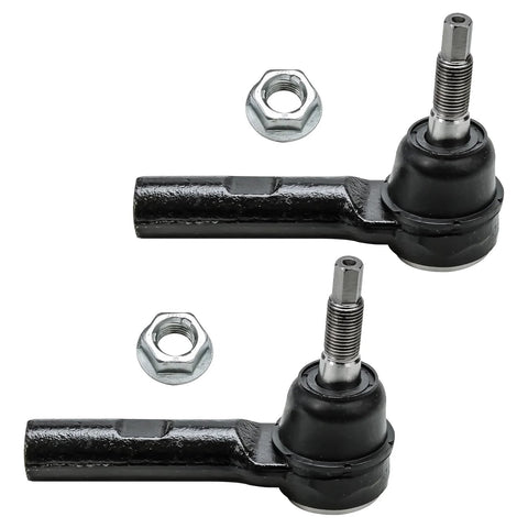 Front Wheel Hub And Bearing Kit For RWD Chrysler 300 Dodge Charger Challenger Magnum Includes 2 Front Hub Assemblies And 2 Outer Tie Rod Ends 4 Piece Replacement Set 5 Bolts showing tie rod ends and bolts