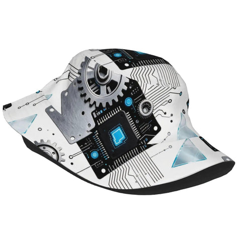 Fresh Lightweight Bucket Hat For Men And Women Featuring Dope All Over Print Polyester Twill Fabric in a tech design.