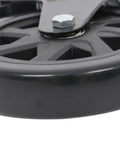 Close-up of Heavy Duty 6 Inch Locking Caster Wheels With Brake Quiet Polyurethane No Noise Top Plate Swivel Castors 3000 Lbs Capacity