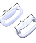 Patio Door Dummy Pull Handles Compatible With Tribeca Style OEM 2562033 2573602 2573604 white diecast handles front view