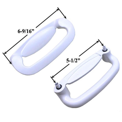 Patio Door Dummy Pull Handles Compatible With Tribeca Style OEM 2562033 2573602 2573604 white diecast handles front view
