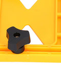 Heavy Duty Extended Plastic Safety Featherboard For Table Saw Woodworking showing black comfort grip knob on yellow base.