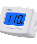 Plug In AC Voltage Tester With LCD Display 80 to 300V Digital Voltmeter Must Have for Home Outlets and Appliances Quick Voltage Monitor to Check 110V or 220V Levels and Safeguard Your Electronics, white plastic, 110V display