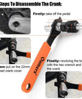Bike Crank Extractor Puller Set With 16mm Spanner Wrench For Square Thread Taper Crank Arms operation instructions