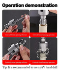 Solid 4 In 1 Water Pipe Threader Set For Fast Internal And External Threading Fits Inch And Inch PvC Pipes compatible with drill use.