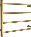 21 Inch Electric Towel Warmer Tower In 304 Stainless Steel Four Heated Bars Wall Mount For Bathroom Gold Finish Easy Plug In