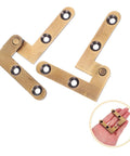 Heavy Duty Hidden Door Pivot Hinges For Concealed Rotating Doors Bronze Finish Adjustable Up Shaft Two Pack held in hand