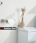 Sturdy 304 Stainless Steel Toilet Paper Holder With 5 Inch Roll Capacity, Brushed Nickel Wall Mount, Thick 0.8mm Tube, Rust Resistant