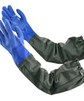 3 Pair Long Waterproof Gloves For Heavy Duty Work Reusable PVC Chemical Resistant 28 Inch Padded Cotton Lined Acid And Oil Resistant Durable Rubber Gloves For Home Garden Jobsite