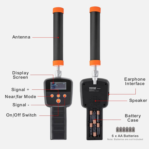Sewer Inspection Camera Pro Grade With 512Hz Locator, 165 Feet Cable, 9 Inch LCD Screen, DVR Function, IP68 Waterproof Camera With 12 Adjustable LEDs, 16GB SD Card, Perfect For Home Plumbing, Ducts, And Pipe Runs. 512Hz receiver with antenna and battery case