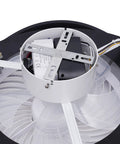 Ceiling Fan with Light 20 Inch Low Profile Invisible Chandelier Fan for showing internal motor and blades for airflow and lighting.