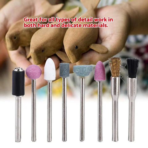 Badass 34 Piece Electric Rotary Tool Accessory Kit For Grinding Polishing with various grinding attachments for detail work.