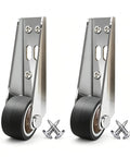 No Sweat Gate Caster Wheels Two Pack Sinking Door Bottom Pulley Plus Directional Glider Rollers with screws for easy install.