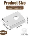 Dimensions of Beefy Stainless Steel Bi Fold Door Repair Kit for 1-3/8 Inch Wood Doors with bracket, screw, and silicone gasket.