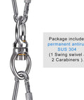 Silent Bearing Swing Swivel Hanger With 360 Degree Rotation For Aerial Yoga Tree Swing Hammock Chair Climbing Rope And Hanging Hammocks Heavy Duty Stainless Steel Hardware That Is Rust Resistant And Built To Last with carabiners and antirust label