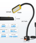 Hella Bright Led Machine Work Light With Rock Solid Magnetic Base And Flexible Gooseneck Shaft dimensions and specifications