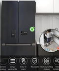 2 Pack Safety Fridge And Freezer Locks With Password Unlocking on black fridge, childproof, self adhesive, no drilling needed, easy install