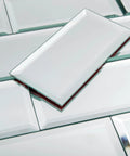 Mirror Peel And Stick Subway Tile Beveled Glass Backsplash For Kitchen And Bathroom Wall 3x6 Inch Self Adhesive 40 Sheets 5 Sq Ft