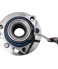 Front Wheel Hub And Bearing Assembly For 5 Lug Vehicles With ABS Compatible With Buick Allure, top view showing ABS-ready studs
