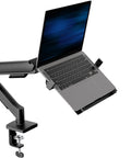 Built Tough Adjustable Laptop Desk Mount For 10 To 15.6 Inch Notebooks With Heavy Duty C Clamp shown supporting a laptop.
