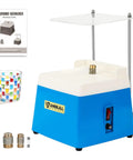 Stained Glass Grinder Kit With Diamond Grinding Bits Five Eighth Inch And One Inch For Precise Shaping, Compact Pro Grade DIY Glass Art Tool For Details And Clean Edges, blue grinder with bits and manual