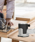 Universal Router Base For Power Tools Offering Badass Rolling Mobility Rock Solid Workstation Platform For Home Garages And Weekend Diy Builds on a workbench with router.