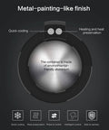 Smart 2 In 1 Car Cup Warmer And Cooler With Digital Temp Display showing metal finish, heating and cooling controls, and aluminum container.