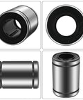NOOTO SW8G 1/2 in ball bearing; four views: front seal bore, angled inner race, spacer, rubber-sealed bushing
