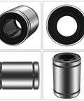 SW4G 1/4 Inch Ball Linear Bushing Bearing With Double Sided Rubber Seals For Pro CNC And 3D Printer Motion, resin retainer