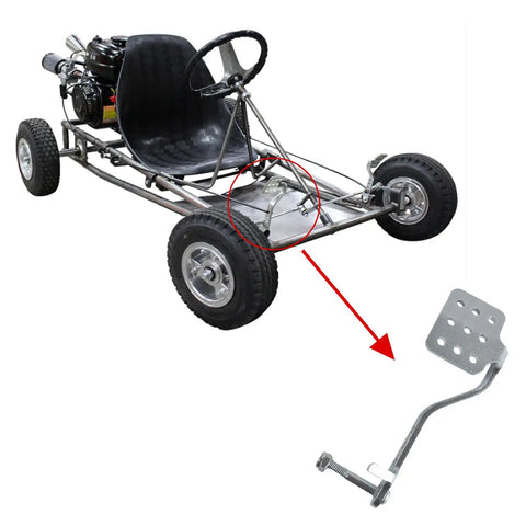 Go Kart Brake Pedal Kit With 71 Inch Throttle Cable For 196cc 6.5HP Engines and metal component detail