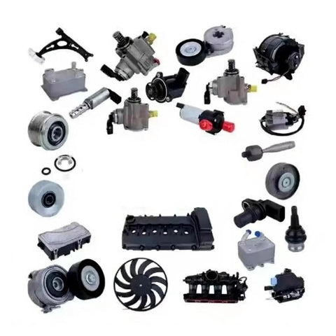 Collection of various auto parts including BMW Starter Assembly For 2 3 4 5 Series X3 X4 Plug-And-Play Replacement components
