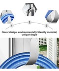 Heavy Duty Metal Garden Hose Holder Hanging Hose Rack And Stand For Outdoor Yard And Garage Durable Water Hose Storage Organizer Easy Mount Hose Hanger For Backyard Keeps Hoses Tidy And Ready To Use steel mount with blue hose