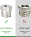 Five Pack Beefy Heavy Duty Forged 304 Stainless Steel Reducer Hex Bushing From Half Inch Male NPT To Three Eighths Inch Female NPT Industrial Pipe Fitting Adapters With Protective Case, 1/2 to 3/8 NPT
