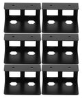 Rock Solid Under Desk Laptop Mount And Keyboard Stand Two Pack Heavy Duty Black Iron Organizer Rack With Grippy Mats To Clear Off Your Desk Setup Real Quick showing six black iron mounts.