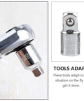 Top Tier 4pcs Impact Socket Adapter And Reducer Kit For Ratchets Drop Forged Steel Chrome Silver Detent Balls Heavy Duty Wrench Converter Fits All Sizes. chrome steel socket adapter on ratchet